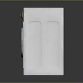 White Washing Machine With Purple Base Transparent Door And Control Panel Knobs