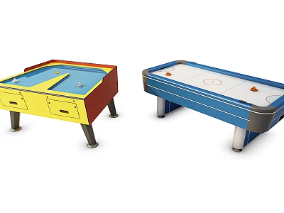 Colorful Tabletop Recreation Equipment Including Air Hockey Tables For Home Entertainment 3d model
