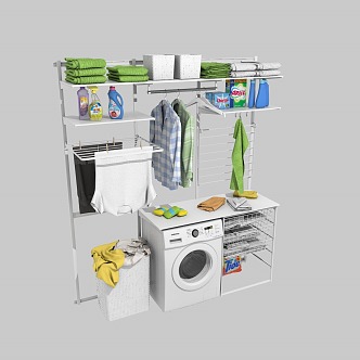 Washing Machine Storage Rack Balcony Storage 3d model