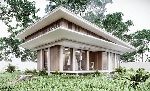 Modern single-family villa 3d model