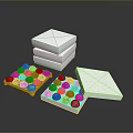 Colorful Art Equipment Cases With Stackable White Boxes And Pigment Containers 3d model