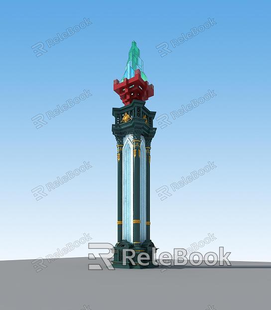 European-style pillar wrought iron lamp post model