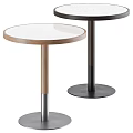 Modern Round Side Table With Glass Top And Mixed Material Legs In Two Colors