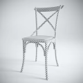 Two Classic Wooden Leisure Chairs with Cross Back Design Curved Legs and Woven Seat