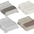 Modern Double Bed Designs with Various Linen Colors and Decor Styles 3d model