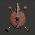 Mechanical Scorpion Creature With MTU Logo Red Orange Body And Curved Tail