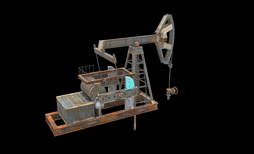 Discarded old factory equipment 3d model