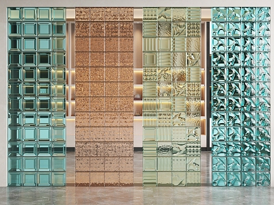 Glass brick partition model