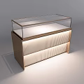 Retail Store Modern Display Case With Glass Top And Illuminated Panels For Merchandise
