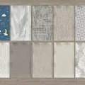 Modern Carpet Combo Rectangular Carpet Decorative Carpet 3d model