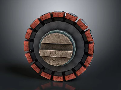Professional Hardware Tools With Circular Red Black Design And Mechanical Components 3d model