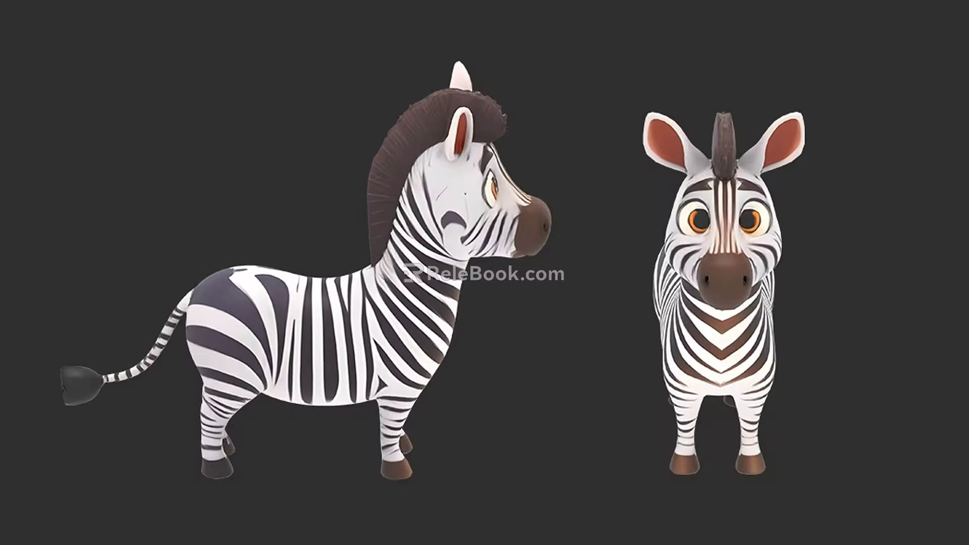 Cartoon stylized zebra horse 3d model