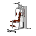 Multigym Fitness Equipment Silver Frame Red Seat Weight Plates And Cable System
