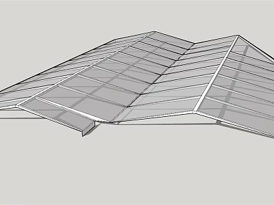 Modern Geometric Canopy With Transparent Panels And Structural Frame For Outdoor Spaces 3d model