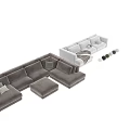 Modern Soft Upholstered Double Sofa With Multiple Neutral Color Options For Cozy Home Living Decor