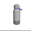 Portable Gray Water Bottle With Blue Lid And Handle For Daily Use