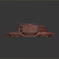 Rusty Red Armored Military Vehicle With Tracked Chassis Heavy Duty Structure And Mechanical Components