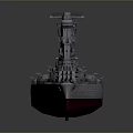 Detailed Historical Warship Scale Model With Naval Ship Structure And Design