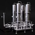 Stainless Steel Cylindrical Vessels With Pipes And Frames For Structural Building Components