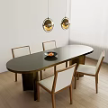 Dining table and chair combination 3d model