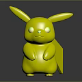 Pikachu Yellow Character Figure With Black Tipped Ears Red Cheeks And Lightning Bolt Tail