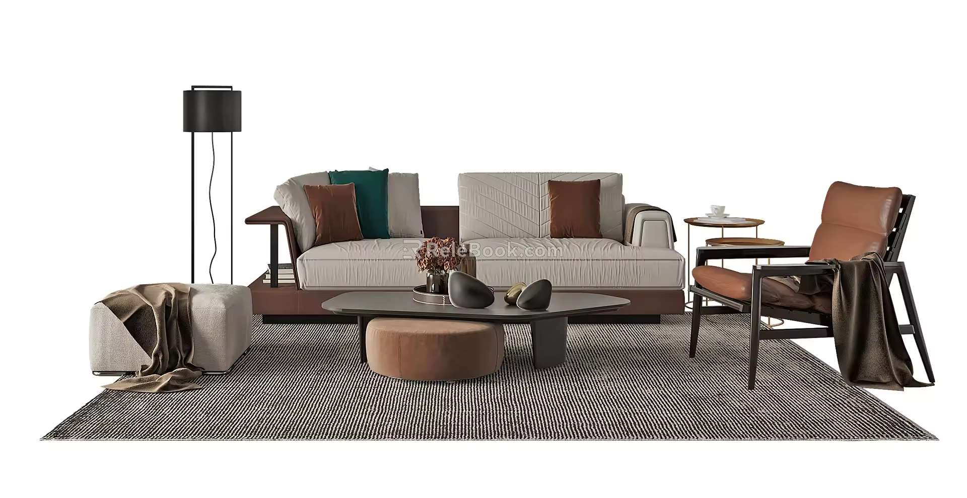 Modern sofa coffee table combination 3d model