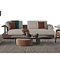 Modern sofa coffee table combination 3d model