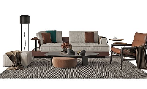 Modern sofa coffee table combination 3d model