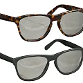 Two Pairs of Sunglasses with Tortoise Shell and Black Frames and Clear Lenses