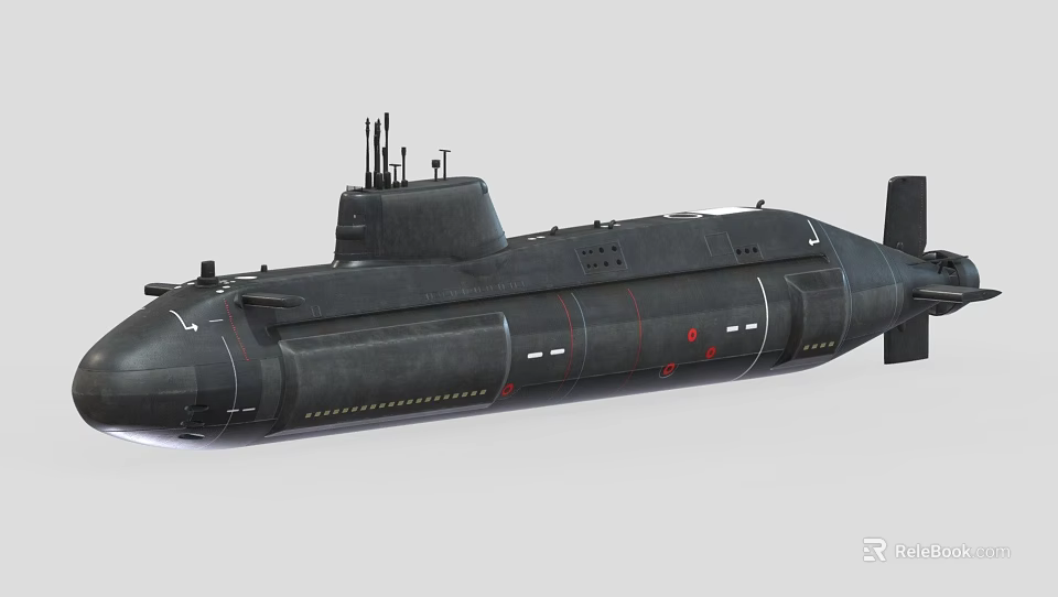 Military Submarine 3D Model With Details 3d model 