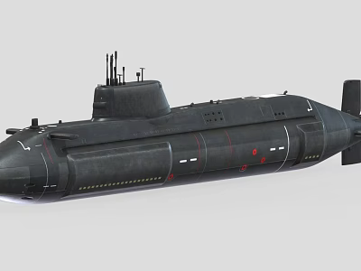 Military Submarine 3D Model With Details 3d model