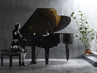 Modern Piano Creative Artificial Intelligence 3d model