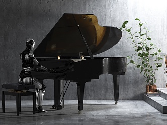 Modern Piano Creative Artificial Intelligence 3d model