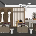 Luxury SPA Sauna Interior With Relaxing Massage Beds Wooden Decor And Soft Lighting
