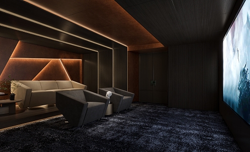 modern video room 3d model