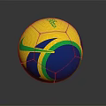 Nike Yellow Blue Green Soccer Ball With Classic Stripe Design And Durable Sports Material