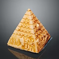 Intricate Carved Pyramid Landscape With Decorative Patterns And Raised Dots Design