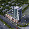 High Rise Residential Building With Surrounding Greenery Parking Lot Roads And Modern Design