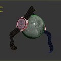 Luxury Watch With Gray Strap And Black Dial On Moon Model Dark Background