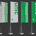 Green And White UNIC Advertising Banners With Chinese Text And Brand Logo