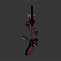 Red Bicycle With Black Seat Red Spokes Black Tires And Modern Design On Gray Background