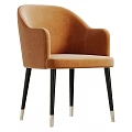 Light Beige Velvet Single Chair with Modern Design and Black Wooden Legs with Golden Tips
