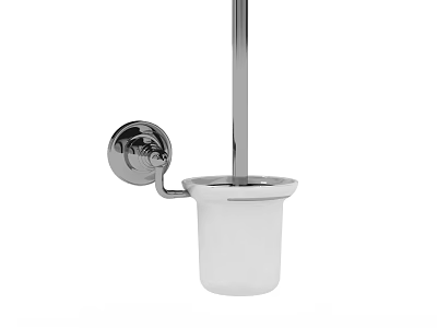 Modern Chrome Plated Wall Mounted Toilet Brush Holder Bathroom Accessory 3d model