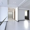 Modern Minimalist Interior With Sleek Elevator Door Wooden Accent And White Walls