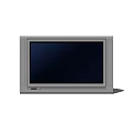 Vintage Gray CRT Television With Thick Body And Black Screen