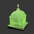 Stone Dome Structure Miniature Model with Classical Architecture Design Wooden Door and Decorative Spire