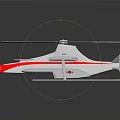 Red And White Modern Space Rotorcraft With Multiple Rotors Sleek Design