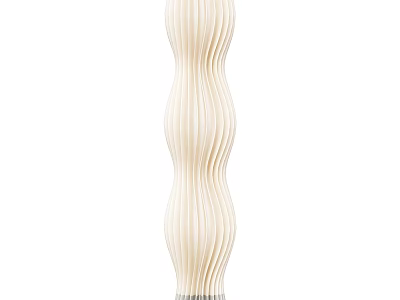 Modern Floor Lamp With Wavy Striped Fabric Shade And Metal Base For Living Room Decor 3d model