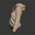 Comfortable Beige Casual Hoodie With Drawstring Front Pocket And Striped Sleeves
