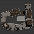 Detailed 3D Model of Historic European Architecture with Spires and Domes
